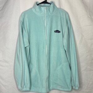 Yuvugh Fleece Jacket Full Zip Light Blue Made in USA Size L